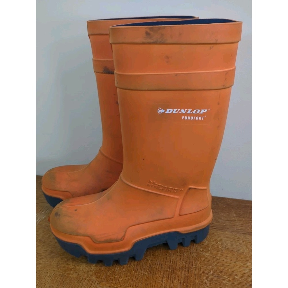 Orange DUNLOP PUROFORT THERMO+ Boots Safety Toe & Plate - Men's Size US 7